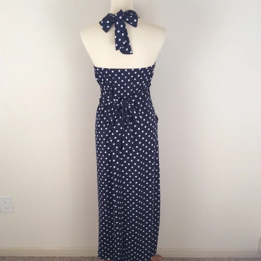 JFW by Just for Wraps Navy Polka Dot Maxi Dress - Picture 2 of 4
